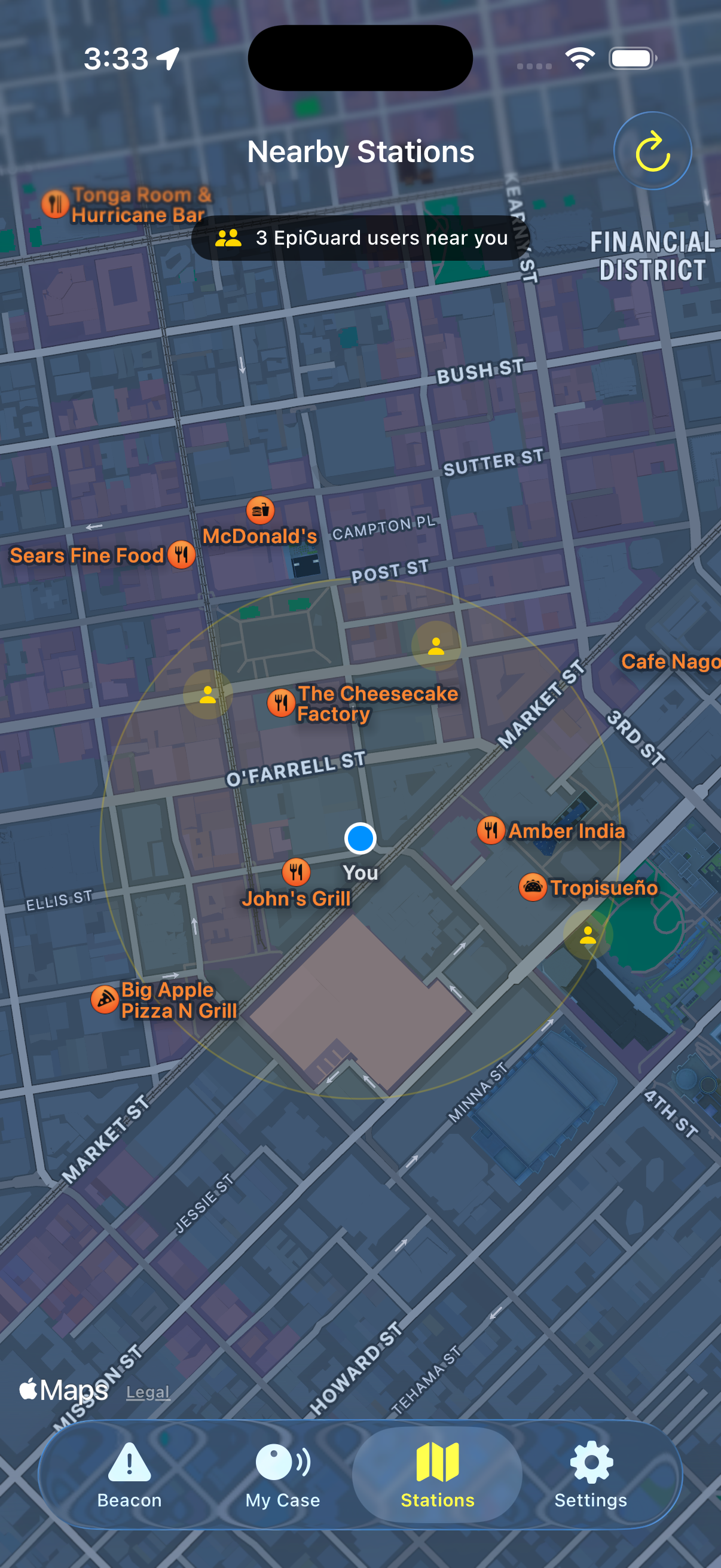 Nearby stations map